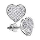 Romantic Radiance: 10kt White Gold Heart - Shaped Diamond Earrings - Splendid Jewellery