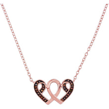 Load image into Gallery viewer, Romantic Red Heart Diamond Pendant Necklace in 10kt Rose Gold - Splendid Jewellery