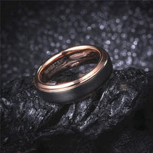 Load image into Gallery viewer, Rose Gold &amp; Black Tungsten Wedding Band - Splendid Jewellery