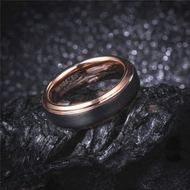 Rose Gold & Black Tungsten Wedding Band - Splendid Jewellery
