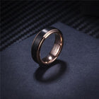 Rose Gold & Black Tungsten Wedding Band Splendid Jewellery