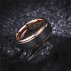 Rose Gold & Black Tungsten Wedding Band Splendid Jewellery