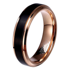 Load image into Gallery viewer, Rose Gold &amp; Black Tungsten Wedding Band Splendid Jewellery