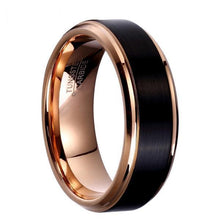 Load image into Gallery viewer, Rose Gold &amp; Black Tungsten Wedding Band Splendid Jewellery