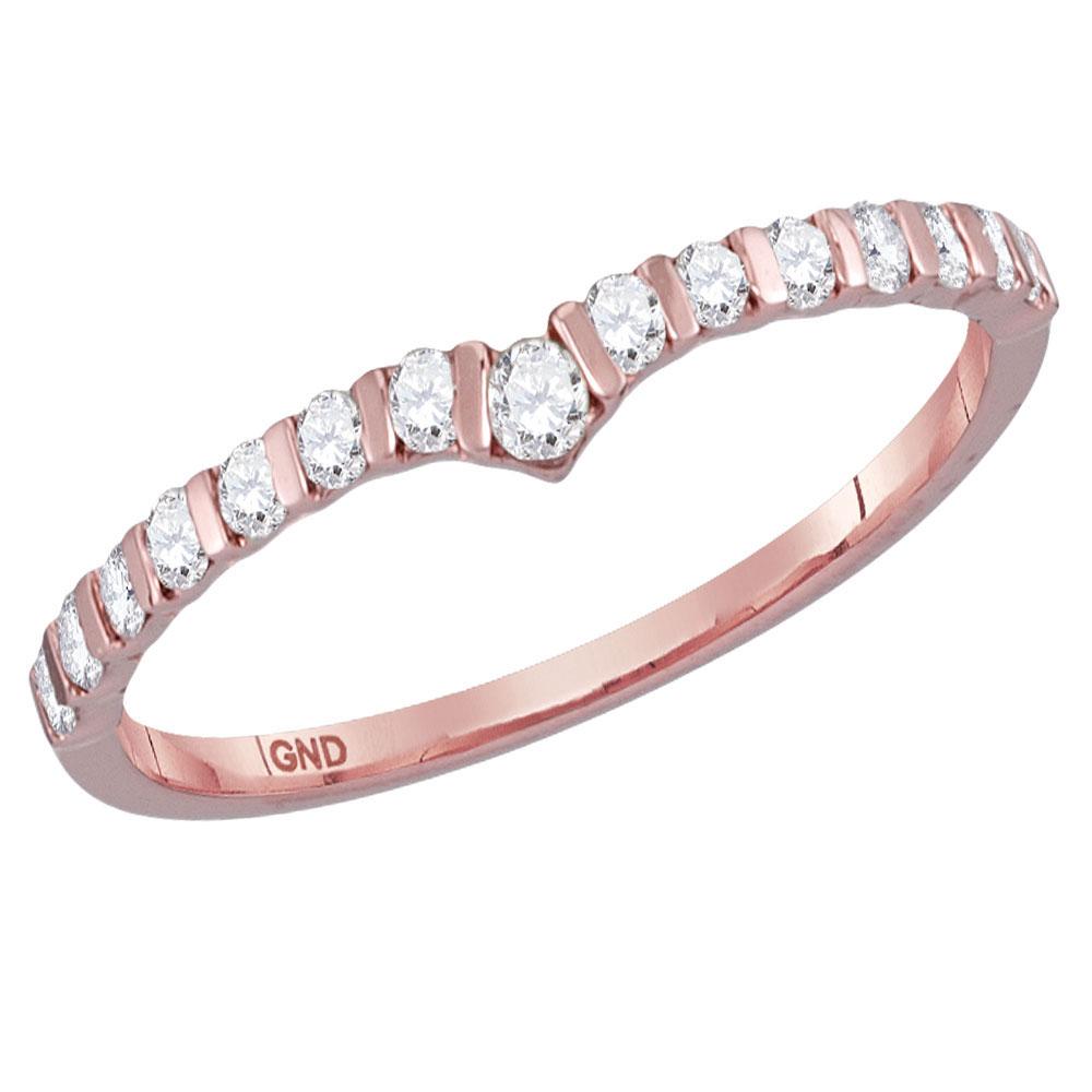 Rose Gold Diamond Chevron Stackable Band Ring - A Radiant Statement Piece - Splendid Jewellery
