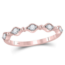 Load image into Gallery viewer, Rose Gold Diamond Contour Stackable Band: A Delicate Sparkle of Elegance - Splendid Jewellery