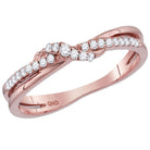 Rose Gold Diamond Crossover Stackable Band Ring - Splendid Jewellery