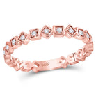 Rose Gold Diamond Square Stackable Band: A Delicate and Elegant Touch of Sparkle - Splendid Jewellery