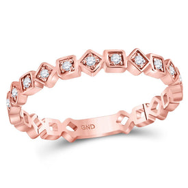 Rose Gold Diamond Square Stackable Band: A Delicate and Elegant Touch of Sparkle - Splendid Jewellery