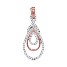 Load image into Gallery viewer, Rose Gold Diamond Teardrop Pendant - Mesmerizing Elegance in 10kt Rose Gold - Splendid Jewellery