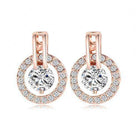 Rose Gold Necklace – Rose Gold Earrings - Clear Crystal - Silver Jewellery Set for Women - Splendid Jewellery