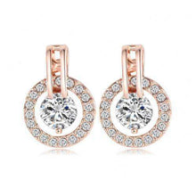 Load image into Gallery viewer, Rose Gold Necklace – Rose Gold Earrings - Clear Crystal - Silver Jewellery Set for Women - Splendid Jewellery