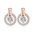 Rose Gold Necklace – Rose Gold Earrings - Clear Crystal - Silver Jewellery Set for Women - Splendid Jewellery