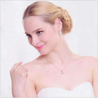 Rose Gold Necklace – Rose Gold Earrings - Clear Crystal - Silver Jewellery Set for Women - Splendid Jewellery