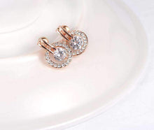 Load image into Gallery viewer, Rose Gold Necklace – Rose Gold Earrings - Clear Crystal - Silver Jewellery Set for Women - Splendid Jewellery