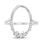 Scattered Brilliance: 14kt White Gold Oval Diamond Fashion Ring - Splendid Jewellery