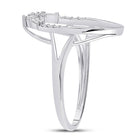 Scattered Brilliance: 14kt White Gold Oval Diamond Fashion Ring - Splendid Jewellery