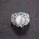 Silver Vintage Ring with Opal Stone - Splendid Jewellery