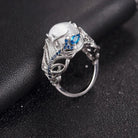 Silver Vintage Ring with Opal Stone - Splendid Jewellery