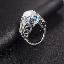 Load image into Gallery viewer, Silver Vintage Ring with Opal Stone Splendid Jewellery