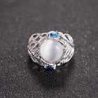 Silver Vintage Ring with Opal Stone Splendid Jewellery
