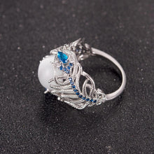 Load image into Gallery viewer, Silver Vintage Ring with Opal Stone Splendid Jewellery