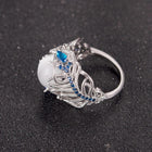 Silver Vintage Ring with Opal Stone Splendid Jewellery