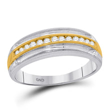 Load image into Gallery viewer, Sophisticated Two - tone Gold Diamond Wedding Band Ring for Men - Splendid Jewellery