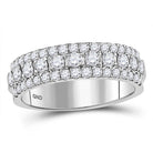 Sparkling Brilliance: 10kt White Gold Diamond Studded Band Ring - Splendid Jewellery