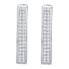 Sparkling Brilliance: 10kt White Gold Double Row Diamond Hoop Earrings - Splendid Jewellery