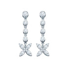 Sparkling Diamond Blossom Dangle Earrings - Splendid Jewellery