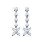 Sparkling Diamond Blossom Dangle Earrings - Splendid Jewellery