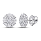 Sparkling Diamond Cluster Earrings in 14kt White Gold - A Mesmerizing Showcase of Brilliance - Splendid Jewellery