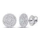 Sparkling Diamond Cluster Earrings in 14kt White Gold - A Mesmerizing Showcase of Brilliance - Splendid Jewellery