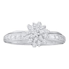 Sparkling Diamond Cluster Ring | 10kt White Gold Womens Round Diamond Cluster Ring 1/10 Cttw | Splendid Jewellery - Splendid Jewellery