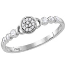 Sparkling Diamond Cluster Stackable Band Ring | 14kt White Gold Women's 1/6 Cttw | Splendid Jewellery - Splendid Jewellery