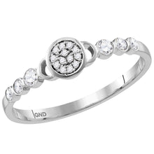 Load image into Gallery viewer, Sparkling Diamond Cluster Stackable Band Ring | 14kt White Gold Women's 1/6 Cttw | Splendid Jewellery - Splendid Jewellery