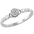 Sparkling Diamond Cluster Stackable Band Ring | 14kt White Gold Women's 1/6 Cttw | Splendid Jewellery - Splendid Jewellery