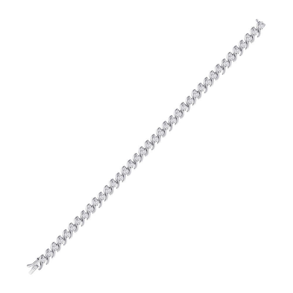 Sparkling Diamond Delight - 10kt White Gold Women's Round Diamond Tennis Bracelet 1/2 Cttw - Splendid Jewellery