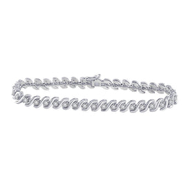 Sparkling Diamond Delight - 10kt White Gold Women's Round Diamond Tennis Bracelet 1/2 Cttw - Splendid Jewellery