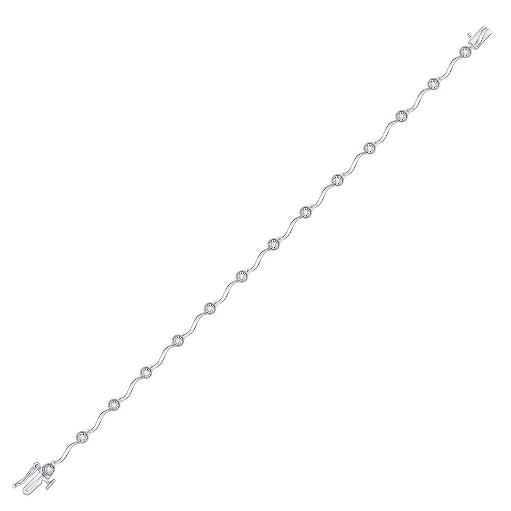 Sparkling Diamond Delight White Gold Fashion Bracelet - 1/4 Cttw - Splendid Jewellery