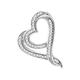 Sparkling Diamond Heart & Love Symbol Pendant in 10kt White Gold - Splendid Jewellery