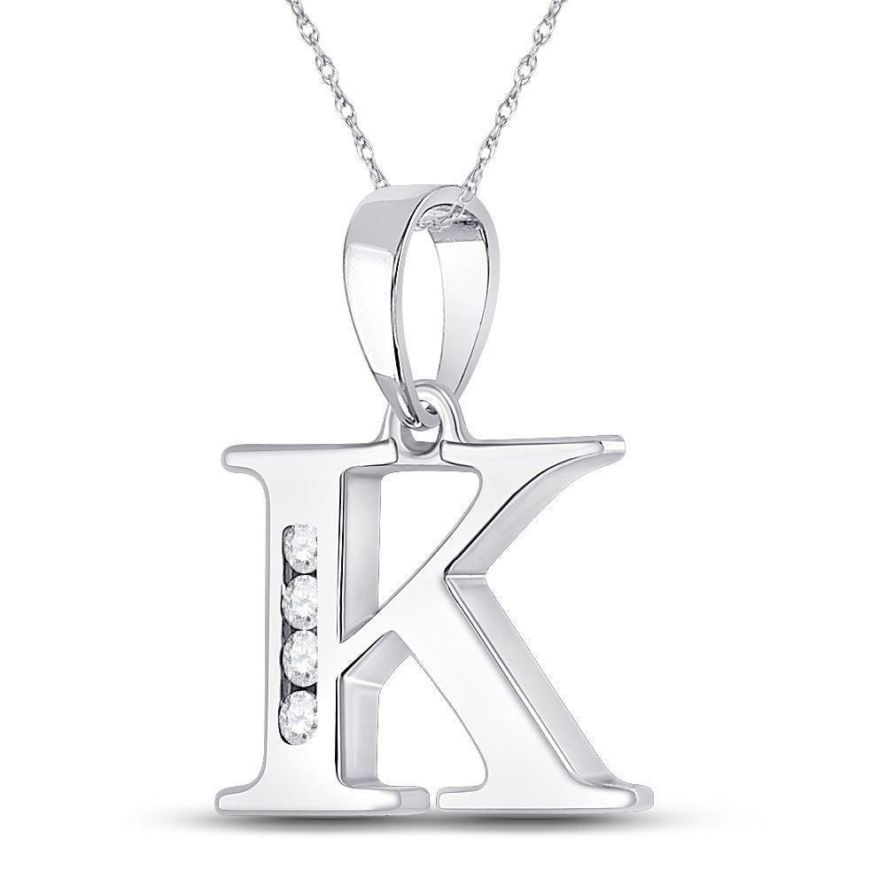 Sparkling Diamond Initial Pendant in 10kt White Gold - Splendid Jewellery