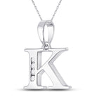 Sparkling Diamond Initial Pendant in 10kt White Gold - Splendid Jewellery