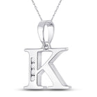 Sparkling Diamond Initial Pendant in 10kt White Gold - Splendid Jewellery