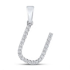 Sparkling Diamond Initial Pendant in 10kt White Gold - Splendid Jewellery