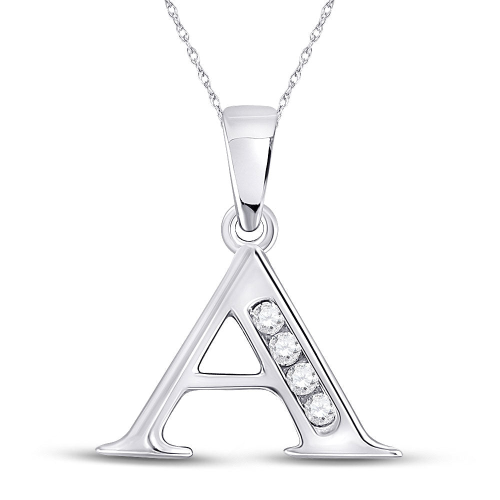 Sparkling Diamond Initial Pendant: Personalized Elegance in 10kt White Gold - Splendid Jewellery