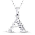 Sparkling Diamond Initial Pendant: Personalized Elegance in 10kt White Gold - Splendid Jewellery
