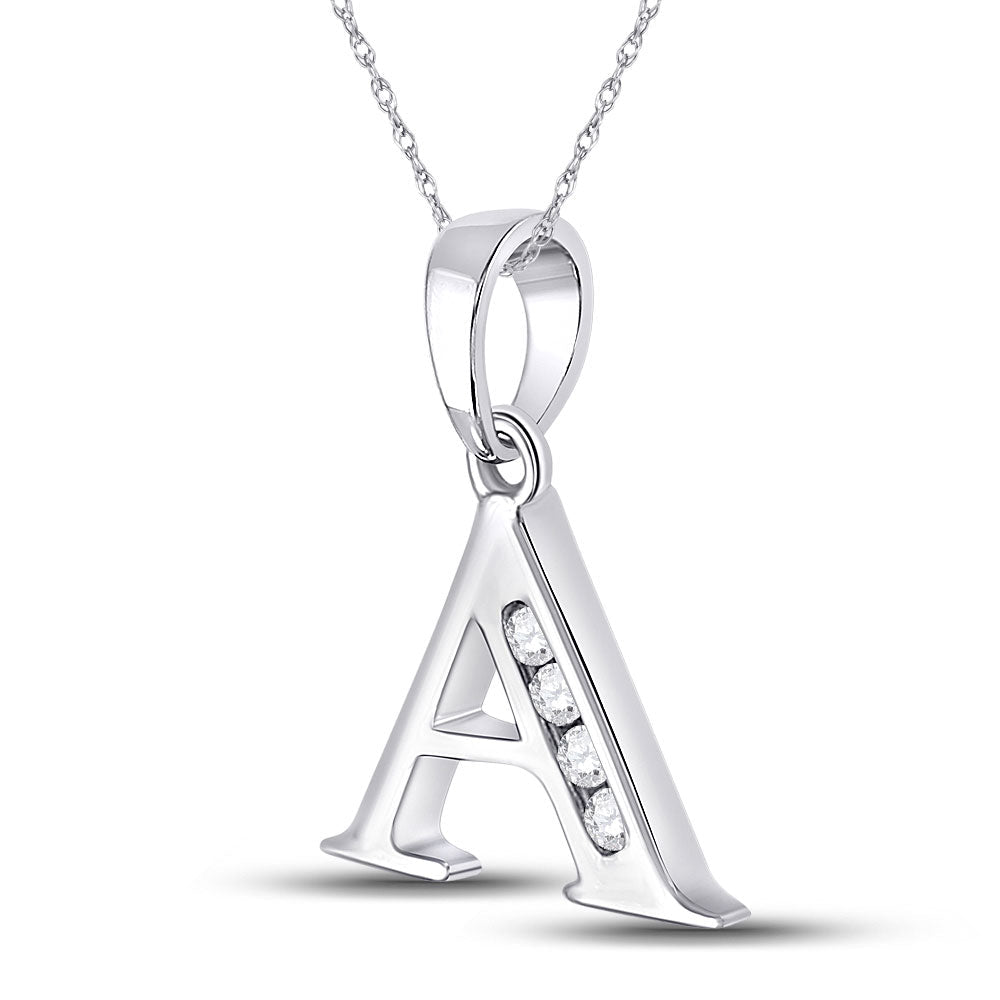 Sparkling Diamond Initial Pendant: Personalized Elegance in 10kt White Gold - Splendid Jewellery