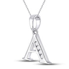 Sparkling Diamond Initial Pendant: Personalized Elegance in 10kt White Gold - Splendid Jewellery